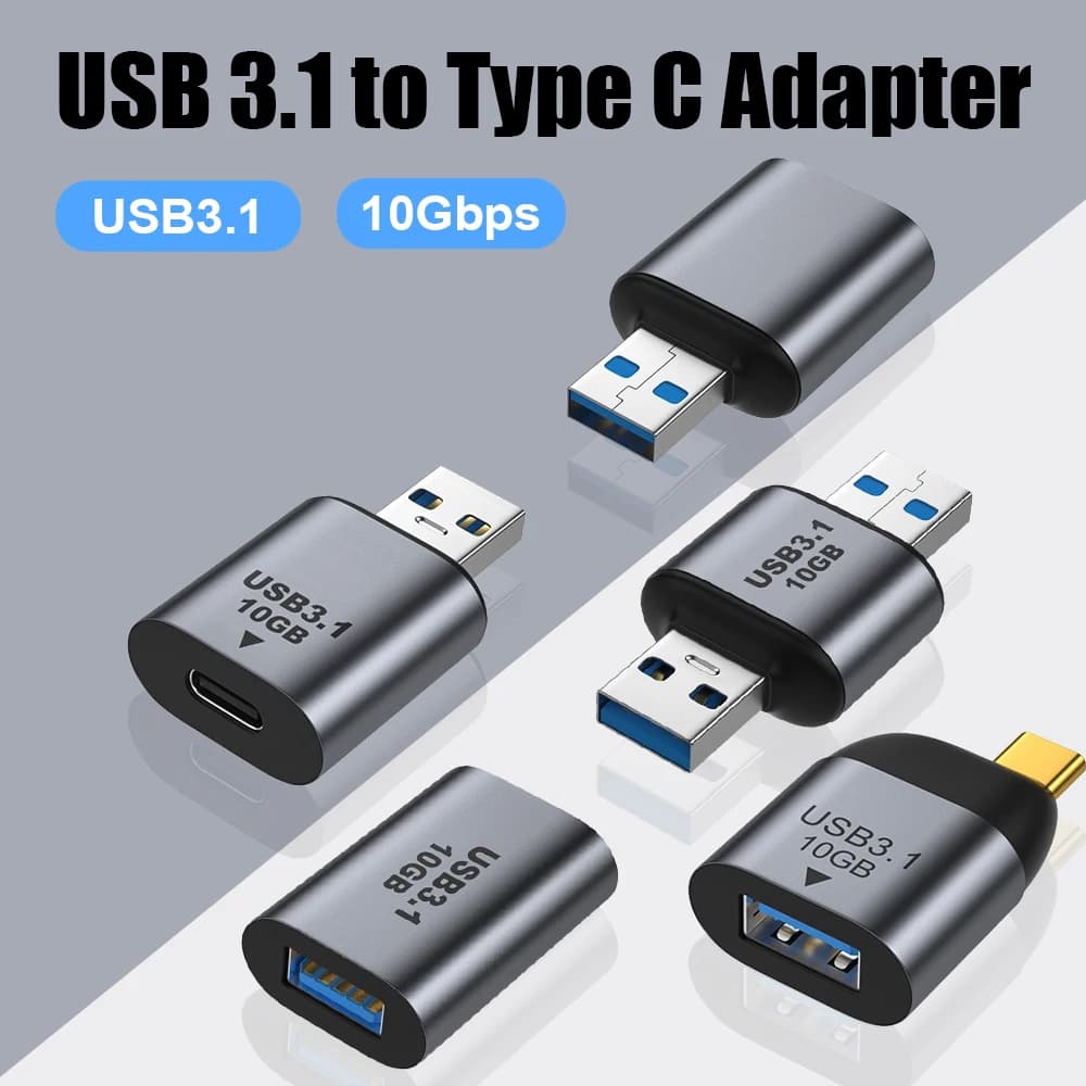 USB C to USB 3.1 Adapter 10Gbps USB A to USB C Adapter USB C Male to USB 3.0 A Female Adapter for Laptop PC Charger Power Bank