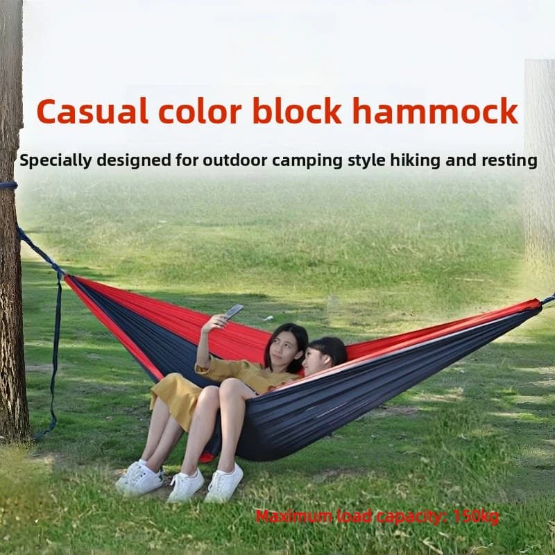 270x140cm Portable Hammocks Nylon Color Parachute Fabric Single and Double Size Outdoor Camping Hiking Garden Hammock