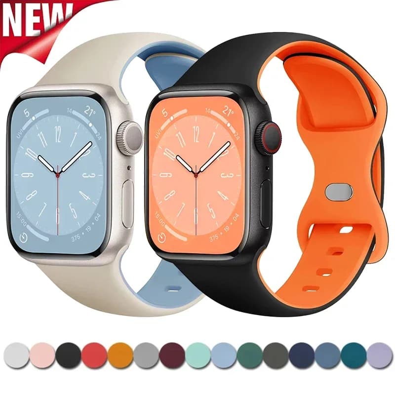 Silicone Strap for Apple Watch S10 46mm 42mm Ultra 2 Band 49mm 45mm 44mm 41mm 40mm Bracelet for IWatch Series 10 9 8 7 6 5 4 SE