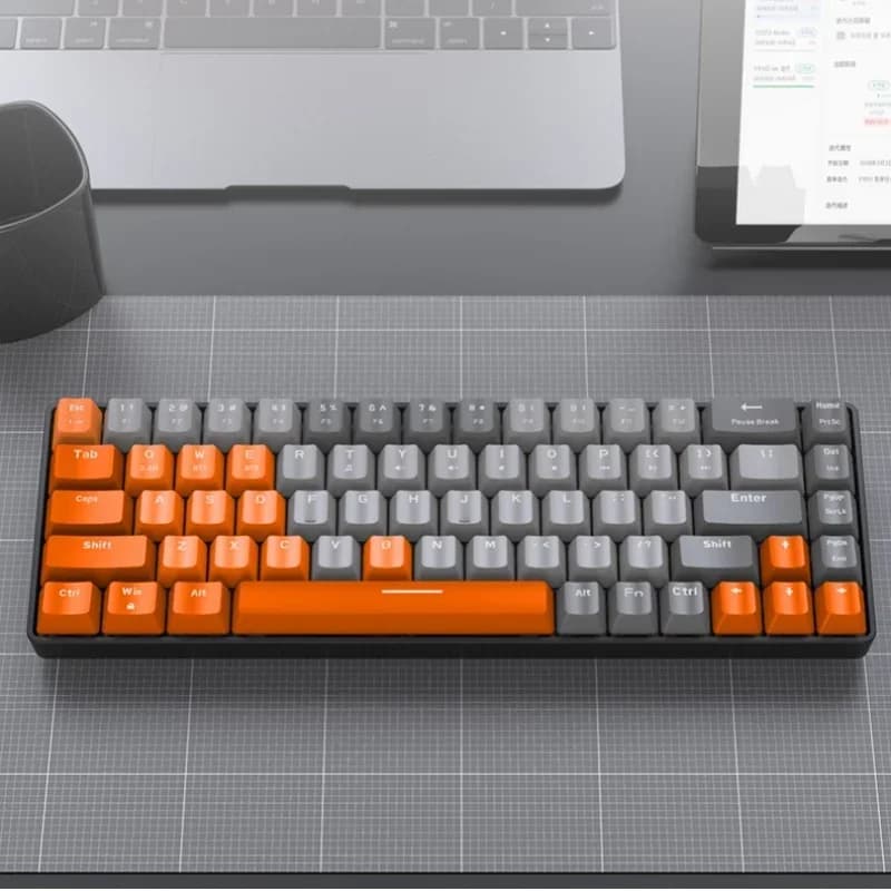 Ziyoulang K68 68 Keys Bluetooth Wireless Dual-Mode Mechanical Keyboard Customized Color Matching Hot-Swap Gaming Keyboard