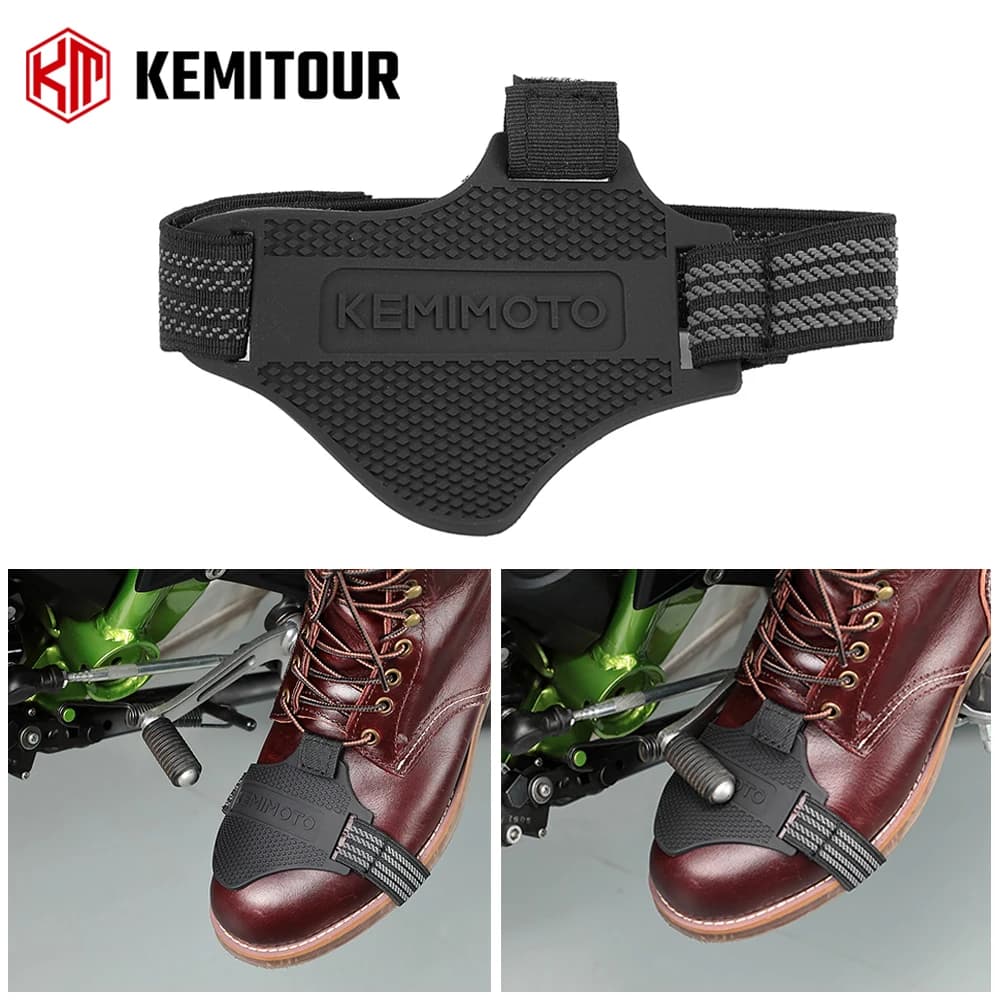 KEMITOUR Motorcycle Shoe Cover Guards Motorcycle Gear Shift Pad Adjustable Durable Boot Protector Anti-skid Gear Shifter