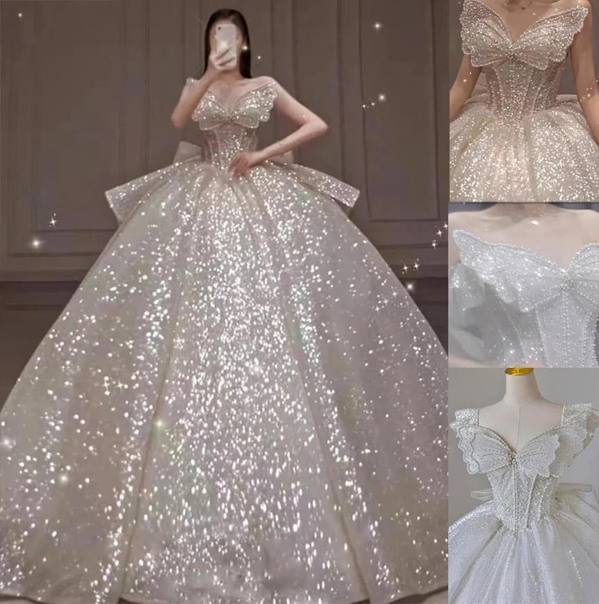 4027 A Line Carol Elegant Wedding Dresses For Women 2024 Beaded Appliques Lace Up Sexy Princess Wedding Gown