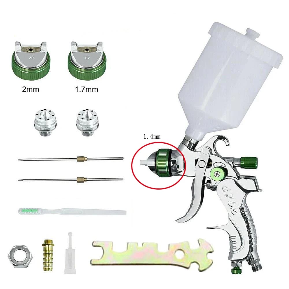 WENXING Professional HVLP Spay Gun 0.8/1.0/1.4/1.7/2.0mm Nozzle Gravity Airbrush For Car Painting