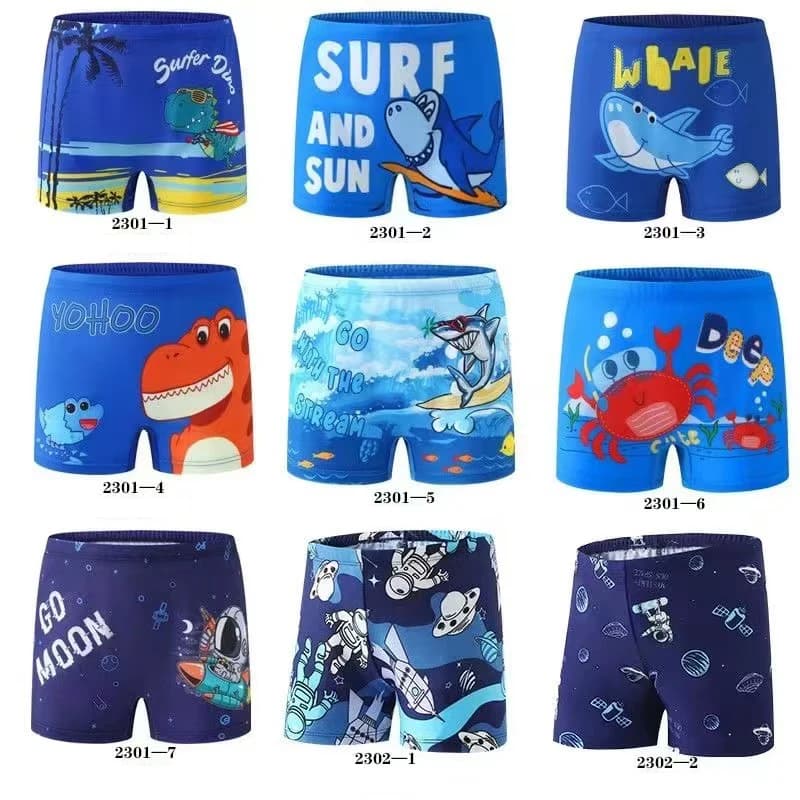 2024 Summer Baby Boys Swimming Trunks For 2-12Years Kids Beach Shorts Cartoon Pattern Swimsuit Shorts Baby Bathing Suit Swimwear