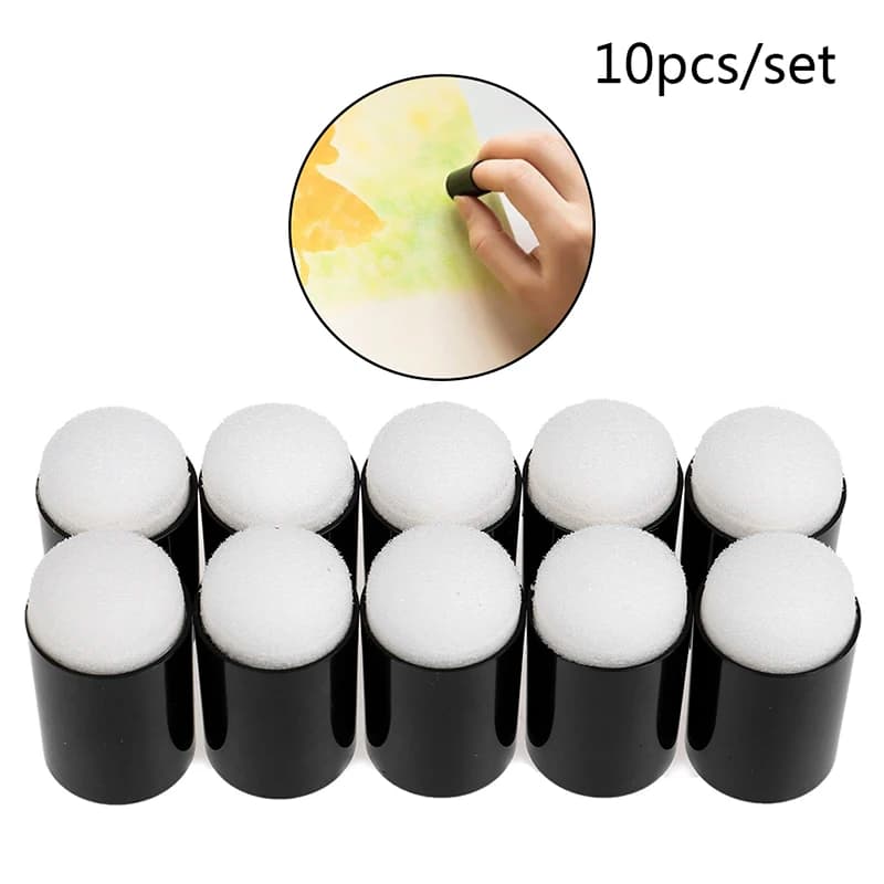 10pcs/lot Sponge Finger Daubers Foam Finger Painting Craft Set Finger Paint Drawing Sponge Foam Finger Chalk Ink
