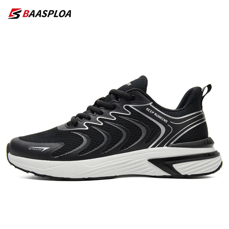 Baasploa Men Professional Running Shoes New Mesh Breathable Sport Shoes Men Comfort Lightweight Snekaers Non-Slip Outdoor