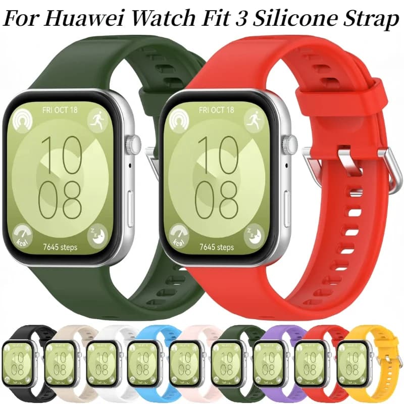 Official Soft Silicone Strap For Huawei Watch Fit 3 Smartwatch Sport Bracelet Wristband Belt Huawei Watch Fit 3 Correa Accessory