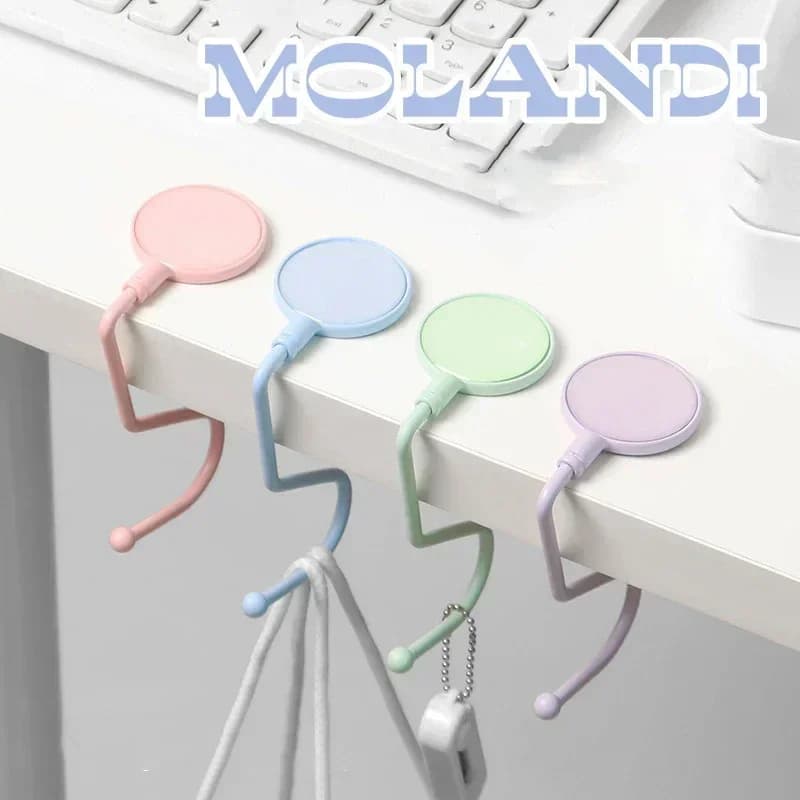 Cute Morandi Bag Hanger Heavy Duty Table Purse Bag Hooks Travel Handbag Kawaii Table Side Bag Hanger Office Desk Organizers