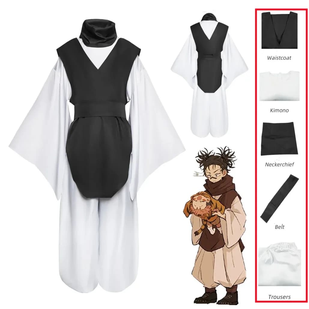 Jujutsu JJK Manga Anime Choso Cosplay Costume Purple Vest Neck Gaiter Belt White Elastic Pants Top Gift
