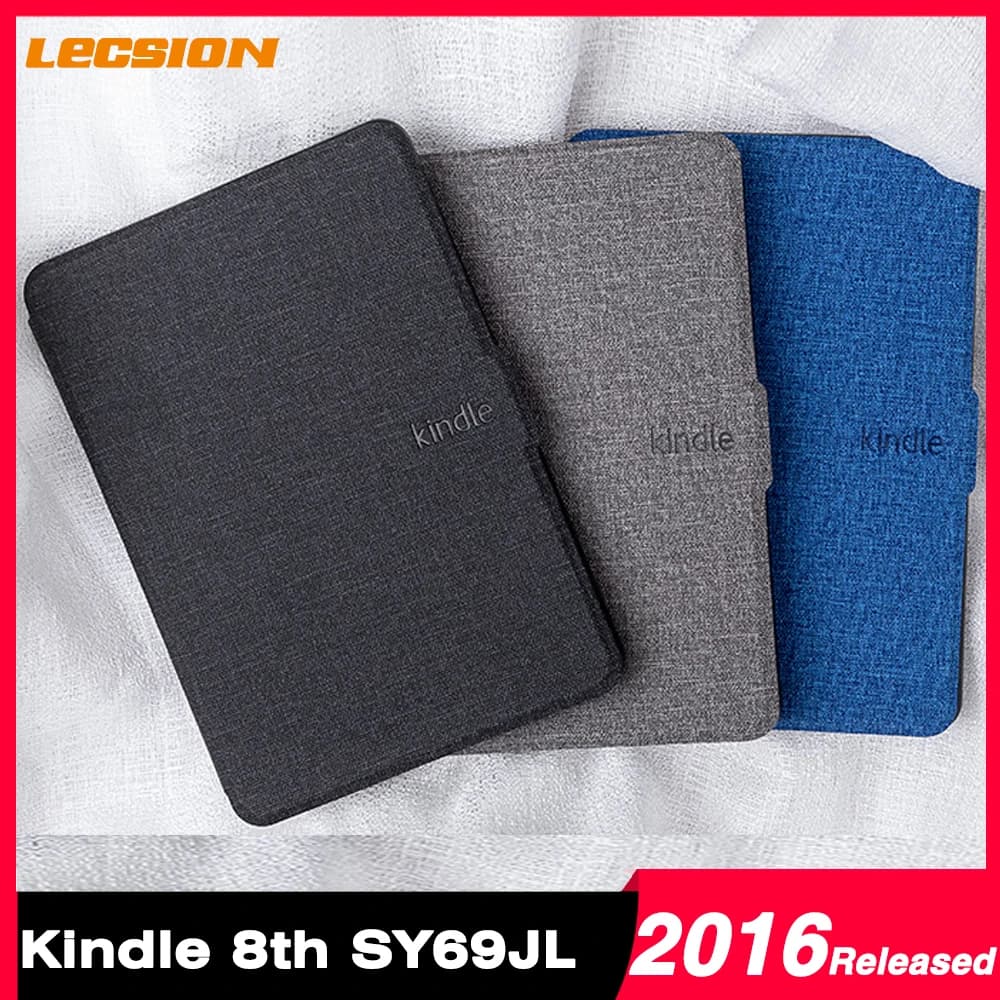 Magnetic Smart Fabric Kindle Case For Kindle 8th SY69JL Generation 2016 Smart Shell Leather Flip Cover Shell  Auto Sleep Wake