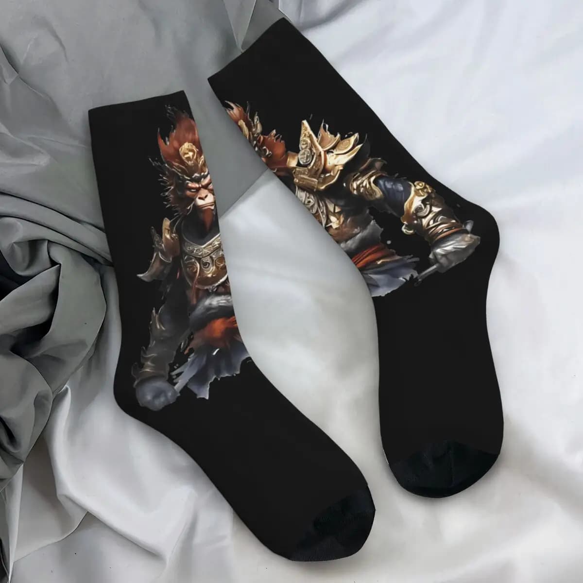 Black Myth Wukong Socks Leisure Stockings Adults Men Medium Soft Outdoor Socks Winter Pattern Non Slip Socks