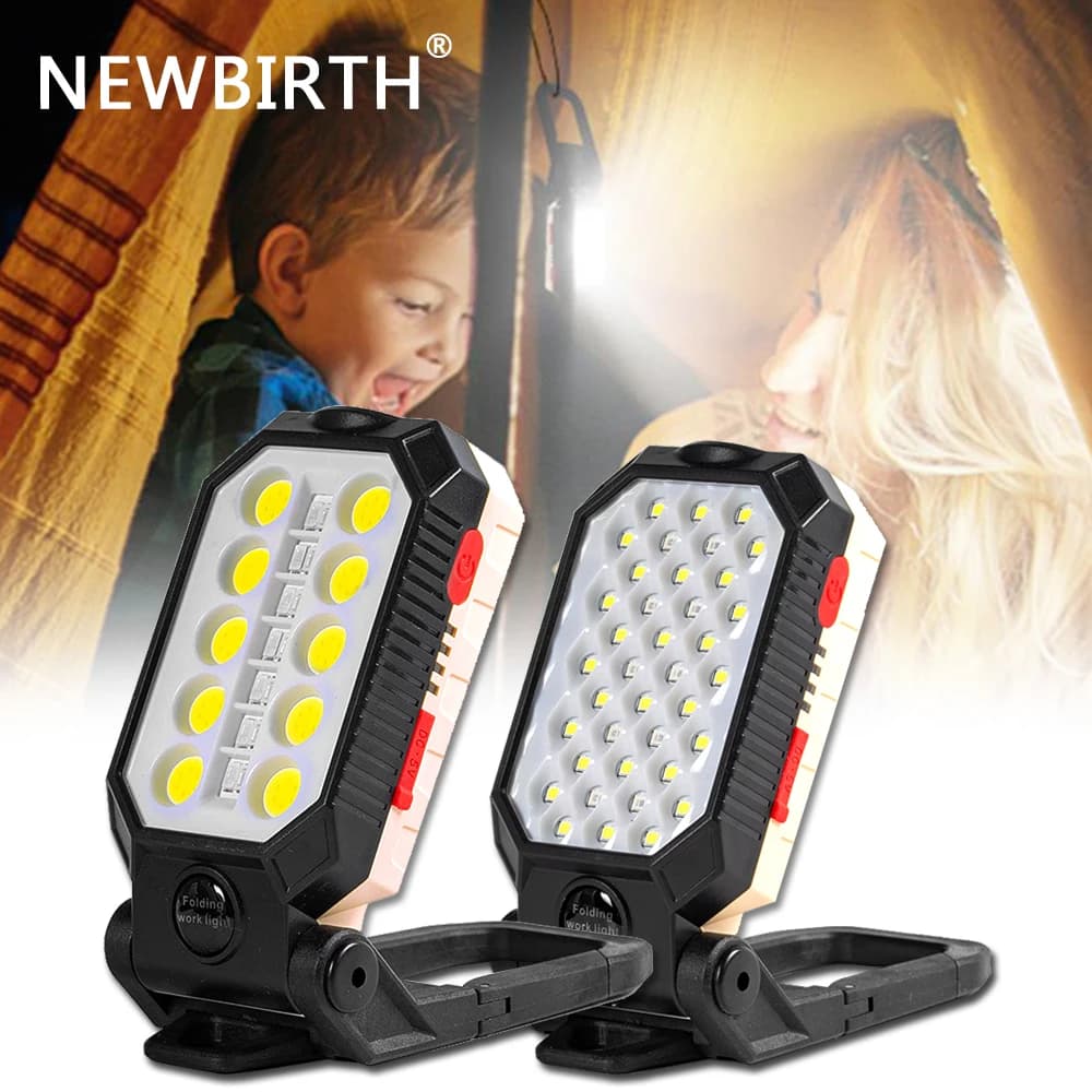 Multi-function work light floodlight built-in battery magnetic suction can be suspended power display flashlight glare repair