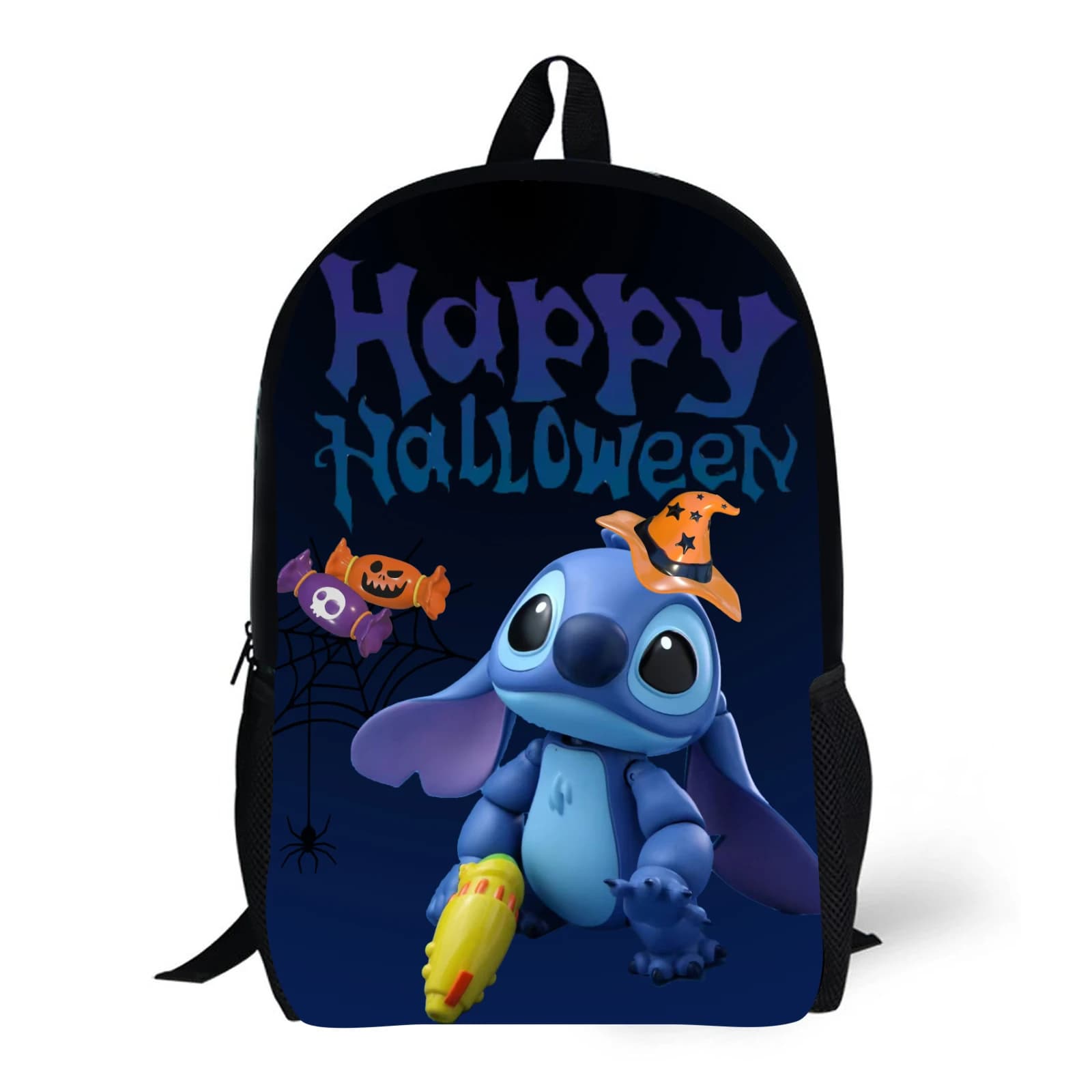 1pc cute Stitch print backpack for Halloween, a student backpack, suitable for travel, daily commuting
