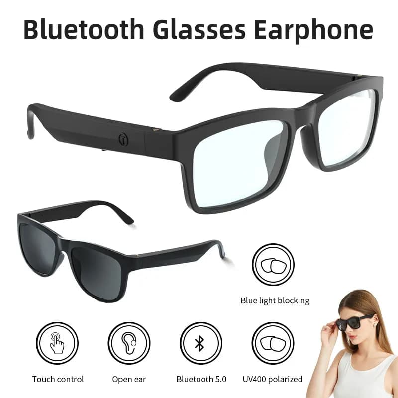 Smart Glasses Bluetooth 5.0 Earphones Wireless Headset Headphone UV400 Polarized Blue Light Blocking Music Bluetooth Eyeglassess