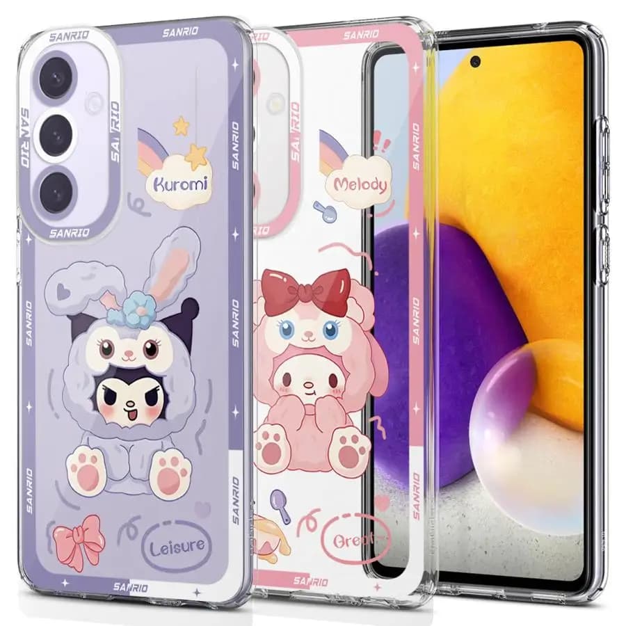 Kuromi Melody Cute Sanrio Phone Case for Samsung Galaxy A15 A73 A72 A53 A52 A42 A32 A23 A22 A24 A13 4G A12 A11 Clear Soft