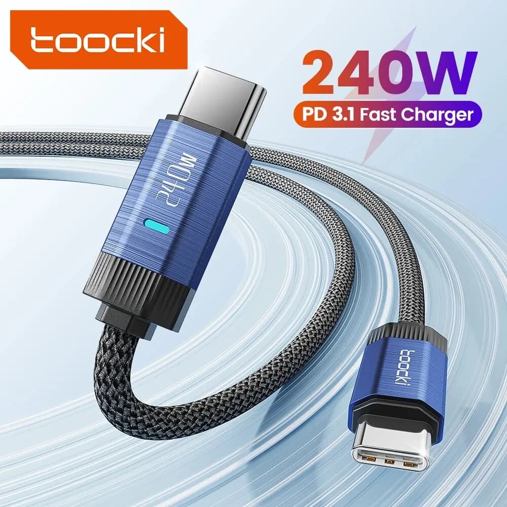 Toocki 240W USB C to USB Type C Cable 48V 5A PD3.1 Super Fast Charging for iPhone 15 ProMax Samsung S23 MacBook Hauwei Xiaomi