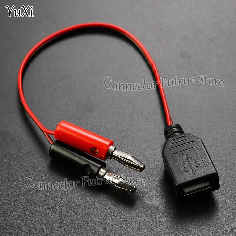 YUXI 1PCS USB Female to 4MM Banana Plug Test Lead A Female Charging Cable USB Socket to Banana Plug Connection Conductive Wire