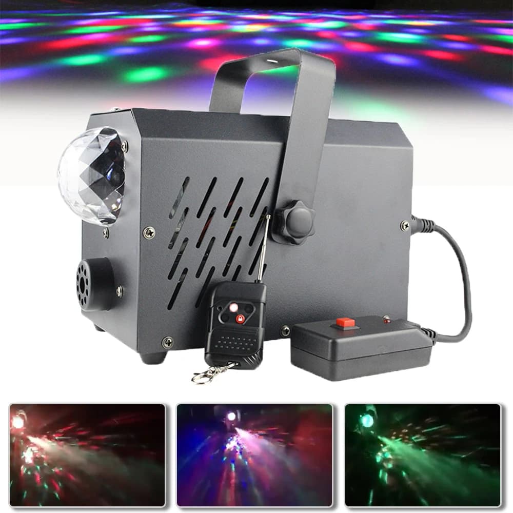 New 3x3w RGB Magic Ball Combined 700w Fog Jet Machine Romate Control Home Party Decoration Christmas Disco Stage Light Effect