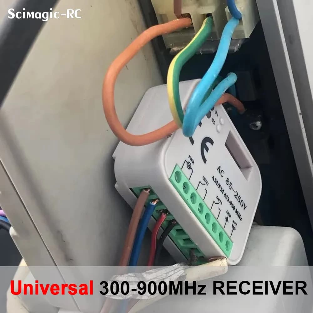 433 a 900 Mhz RF Door Receiver Gate Garage Module 12V 24V 110V 220V 230V Controller for Fixed Rolling Code 433.92mhz