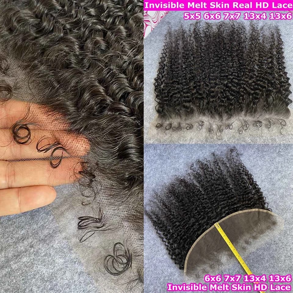 SKINLIKE HD 5x5 6X6 Lace Closure Only Melt Skin Deep Curly Hair With 4c Kinky Edges Hairline Invisible 13x6 HD Lace Fronta Only