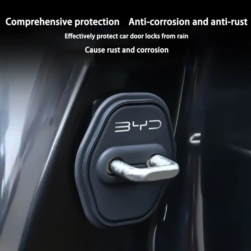 Car Door Silicone Protective Cover Door Lock Silent Anti-collision Shock-absorbing Buffer For BYD Car Accessories