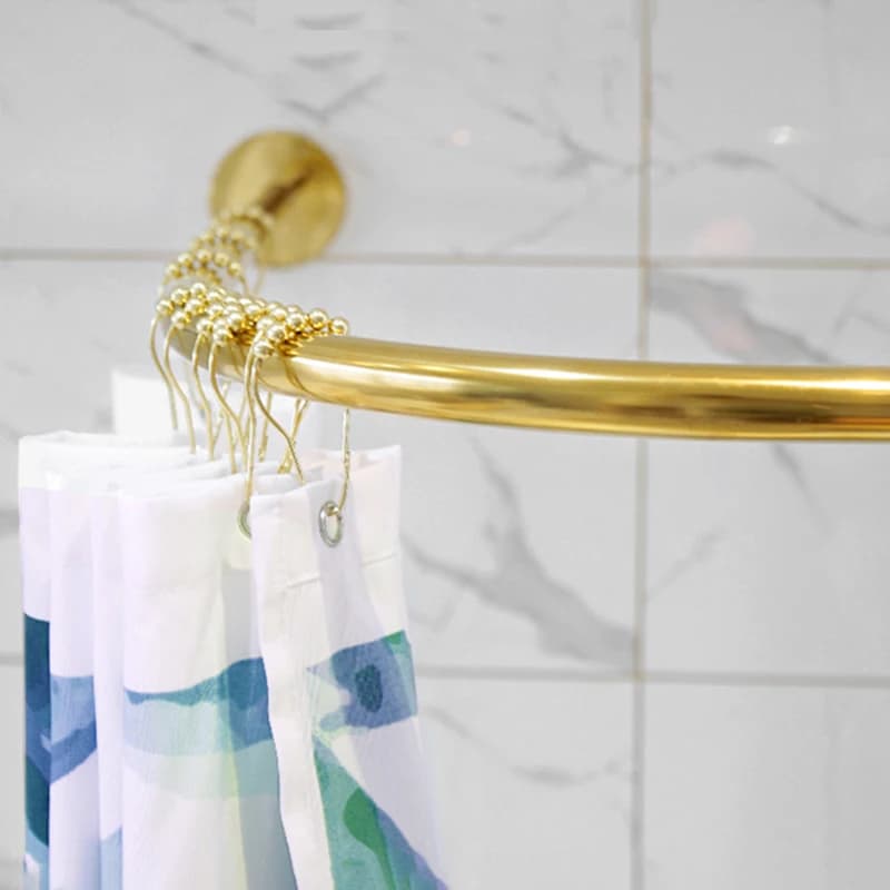 Adjustable Curved Shower Curtain Rod, Stainless Steel Rod, Punch-Free, Suction Cups, Bathroom,Locker Room, Luxury, 120-165cm