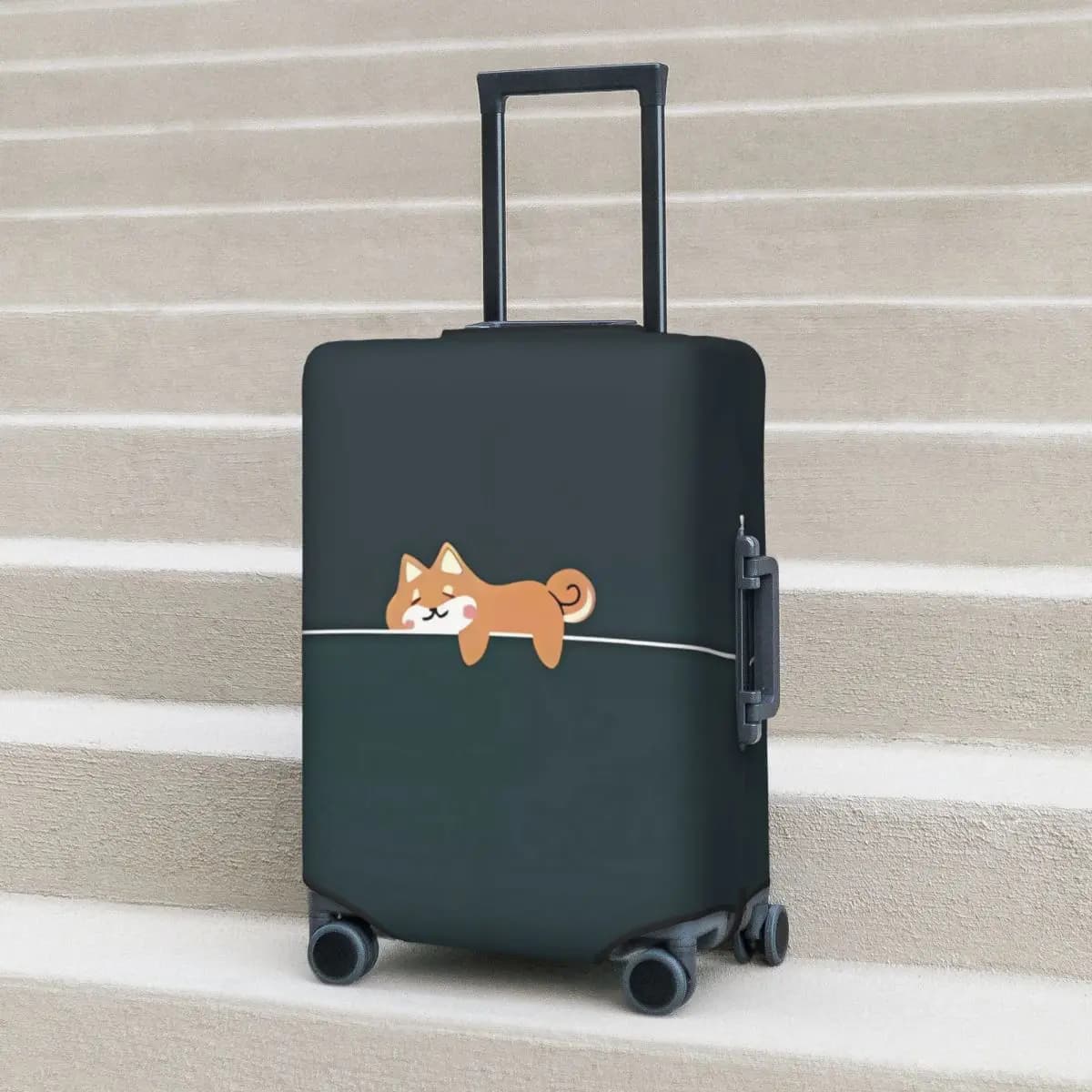 Sleeping Cat Suitcase Cover Holiday Animal Manga Cute Fun Luggage Case Business Protector