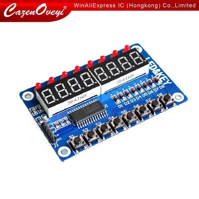 1PCS TM1638 Module Key Display For AVR Arduino New 8-Bit Digital LED Tube 8-Bit WAVGAT