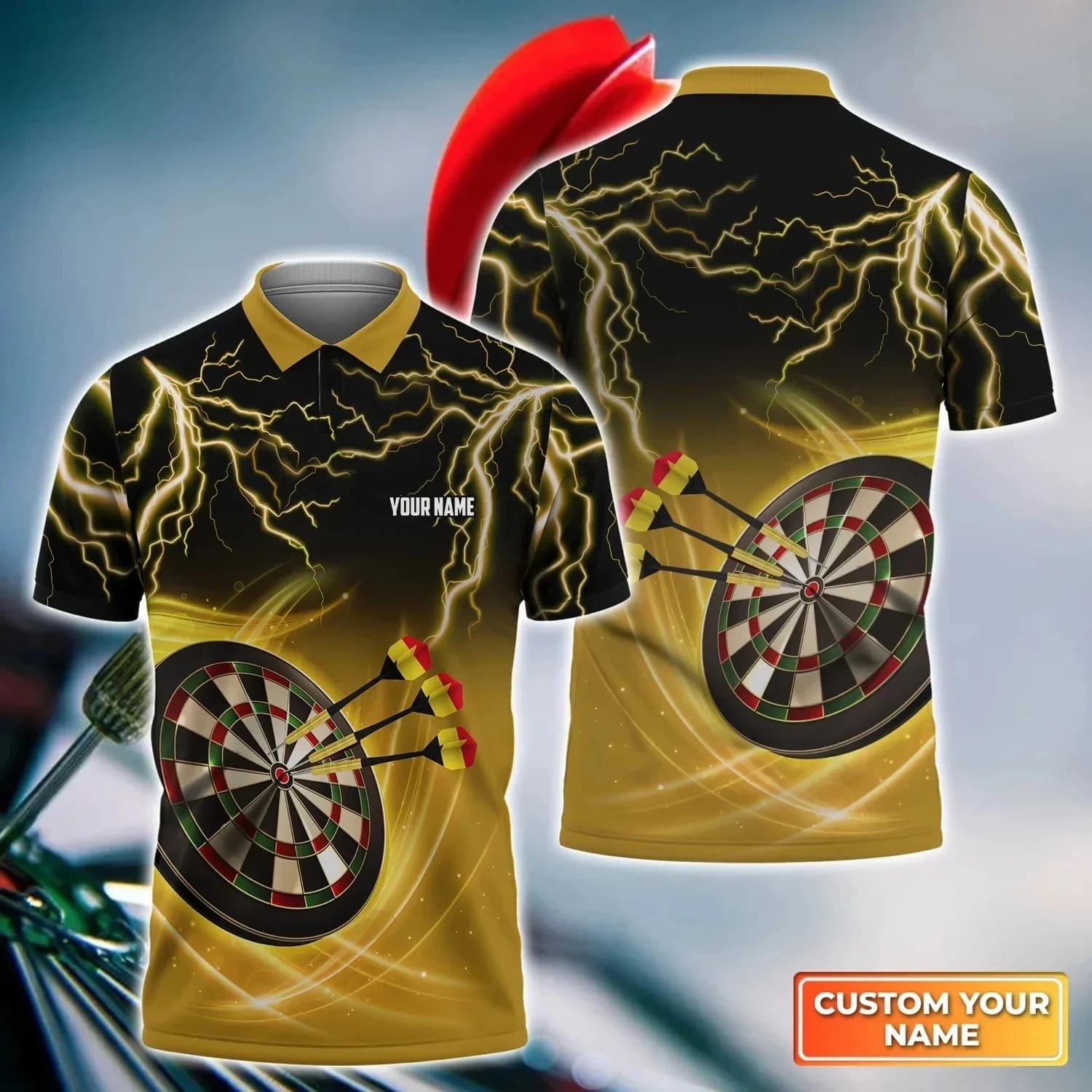 New custom name dart player 3D printed men's polo shirt unisex summer street casual sports short sleeved polo shirt top K004