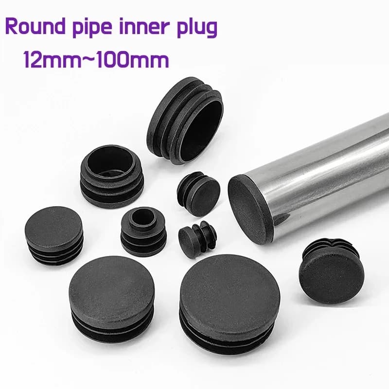 Round Pipe Inner Plug 12~100mm Tube End Cap for Table Chair Leg Dust Cover Protector Pads Leveling Feet Furniture Accessories