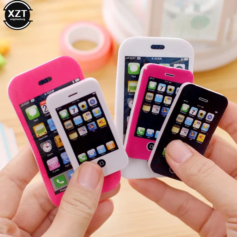 Fashion Mobile Phone Modeling Kawaii Eraser Student Creative Stationery Small Gift Boy Girl School Equipment for Children Gum