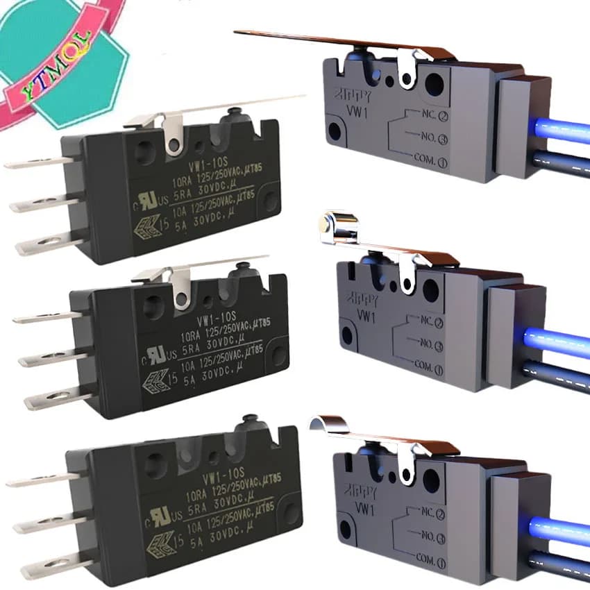 1Pcs VW1 switch high travel limit detection charging gun long button Waterproof IP67 micro switch