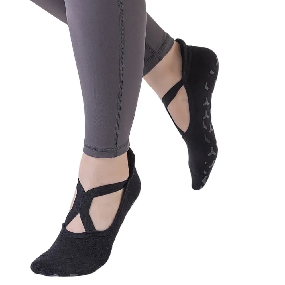 Yoga Socks for Women Non-Slip Grips & Straps，Pilates Socks Straps For Women Non Slip Grippy  Pilates Yoga Non Slip Grips Socks