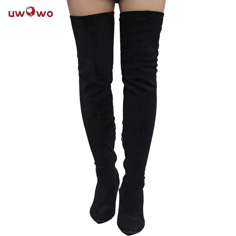 UWOWO Nierr: Automataa 2B Reincarnationn Alternatee Battler Cosplay Shoes Boots High-Tube Boots Halloween Cosplay