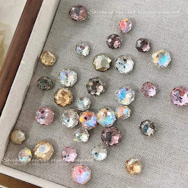 20PCS Shiny Octagonal 3D Nail Rhinestones Charms Gems Accessories For Manicure Glitter Nail Art Decoration Supplies Material