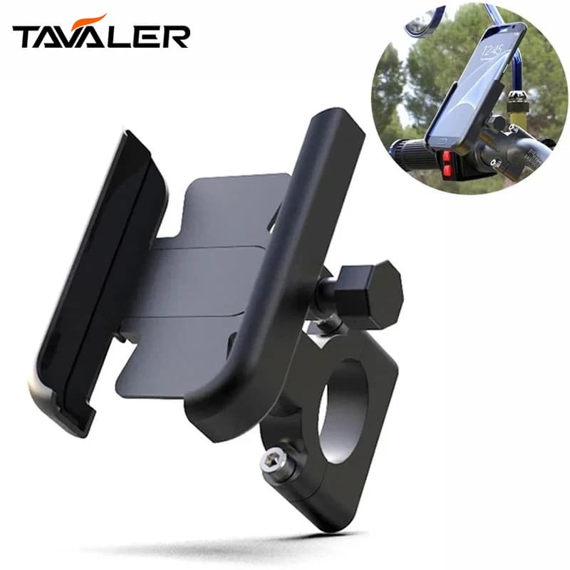 Motorcycle Bicycle Phone Holder GPS Bracket Cellphone Stand Mirror Handlebar Mount Compatible For Smartphone Between 3.0 to 6.5"
