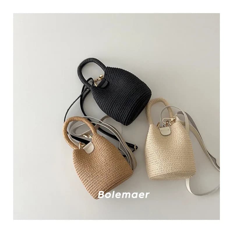 Korea Kid Bag 2024 Summer Children's Straw Bags Girls' Fashionable Crossbody Bags Girls' Baby Handbags Kids Accessories