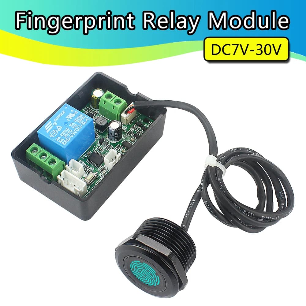 Fingerprint access control relay module DC7v-30v door lock controller Switch fingerprint  induction electric lock control board
