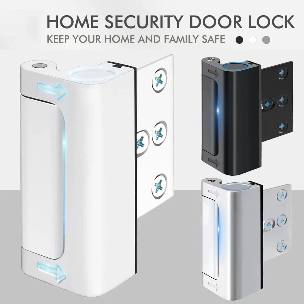 New Home Security Door Lock Aluminum Alloy Anti-theft Door Lock Childproof Door Reinforcement Lock with 3 Inch Stop