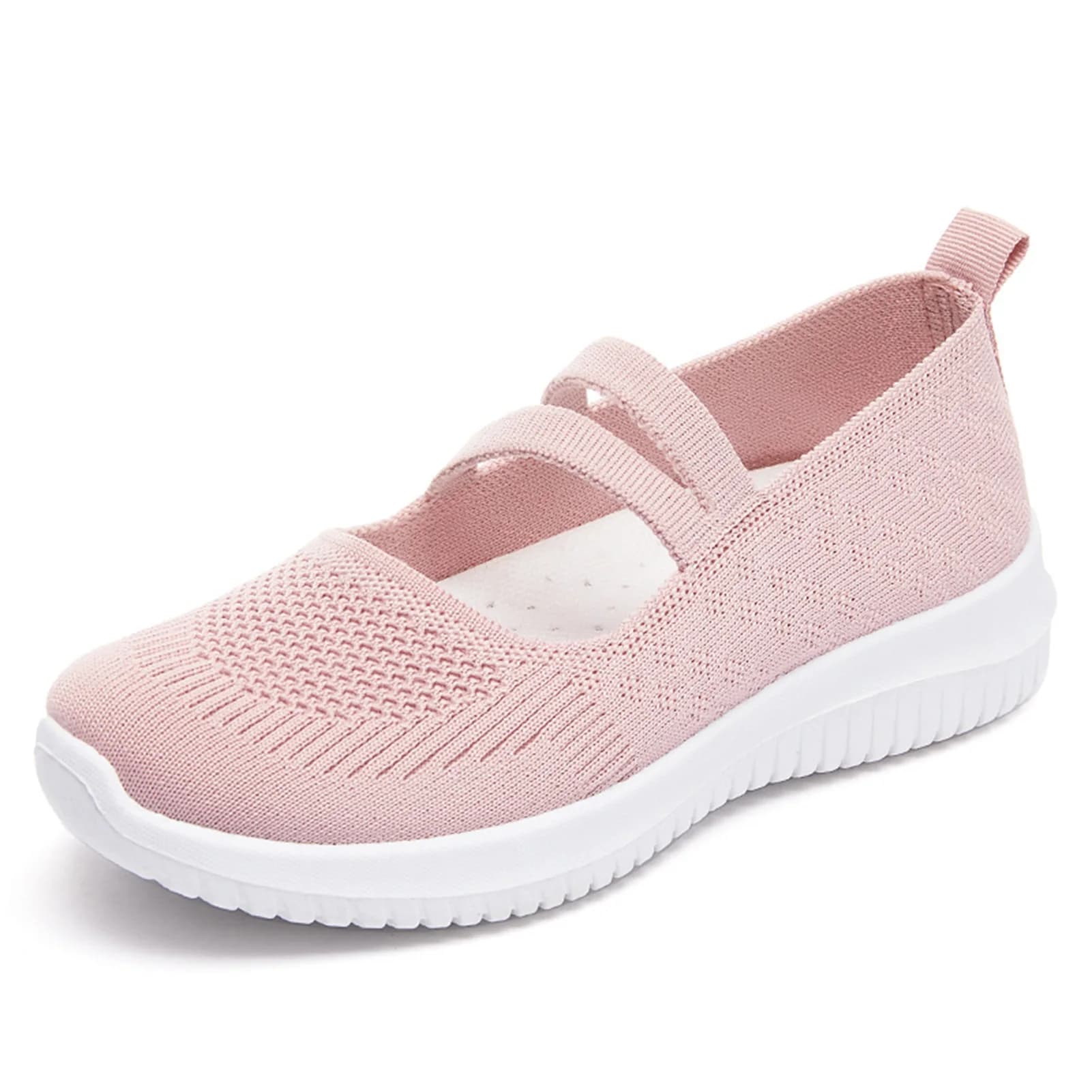 Women Summer Work Walking Shoes Casual Hollow Out Knitted Mary  Shoes for Informal & Formal Occasions