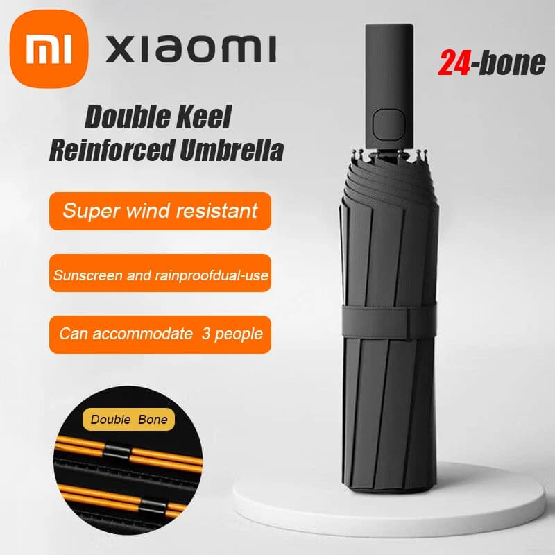 Xiaomi 24 Bone Folding Umbrella Fully Automatic Double Bone SPF 50 UV Protection Rain Resistance Strong Wind Resitance Umbrella