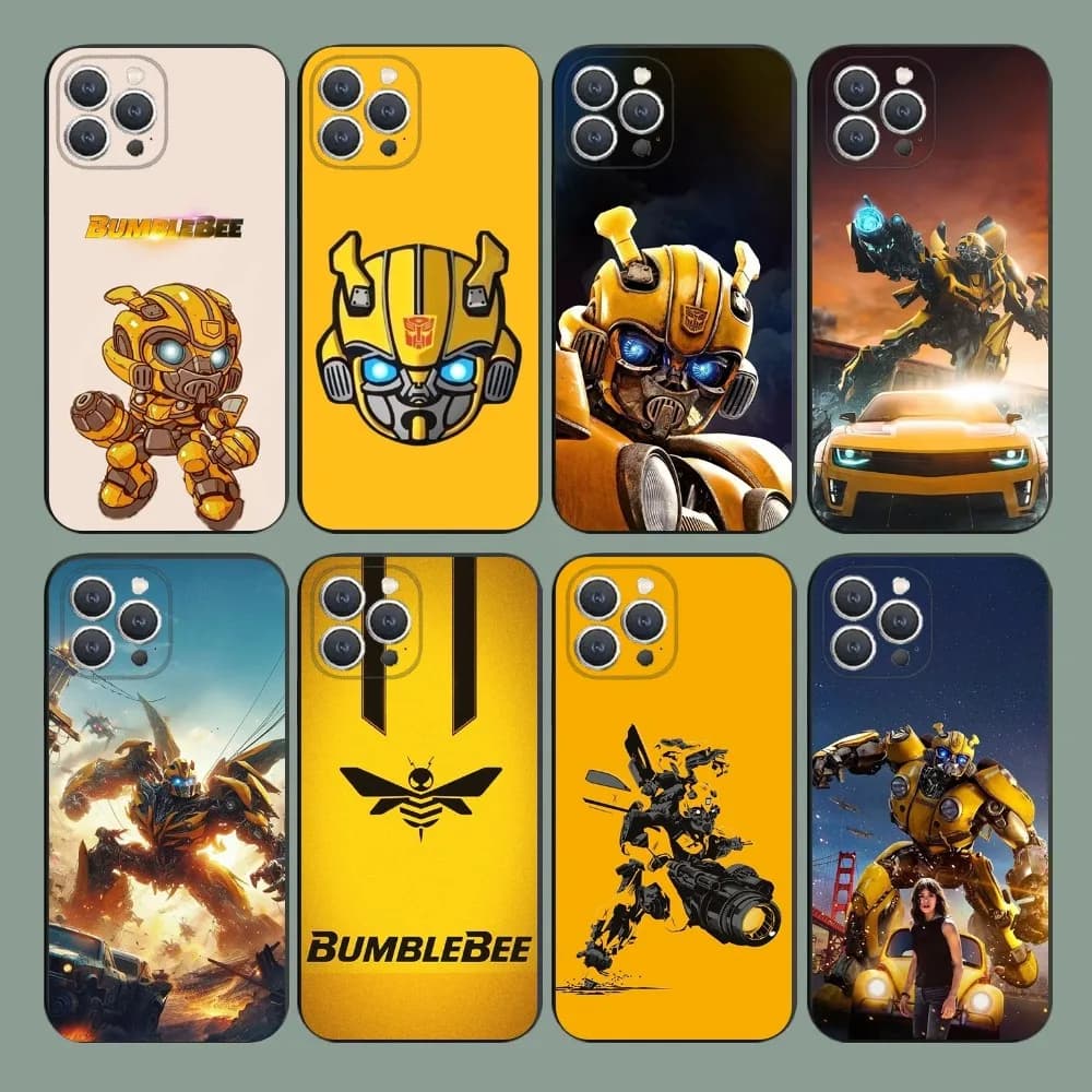 B-Bumblebees Car   Phone Case For iPhone 15,14,13,12,11,Plus,Pro Max,XS,X,XR,SE,Mini,8,7 Soft Silicone Black Cover