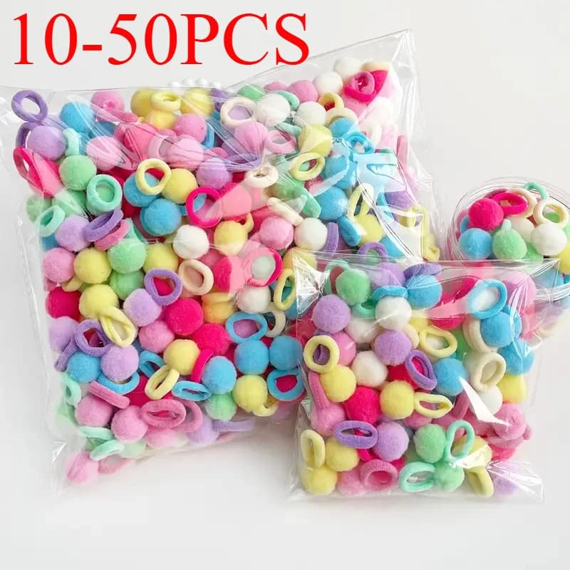 10/50Pcs Women Girls Colorful Nylon Elastic Hair Bands Ponytail Hold Small HairTie Rubber Bands Scrunchie Kids Hair Accessories