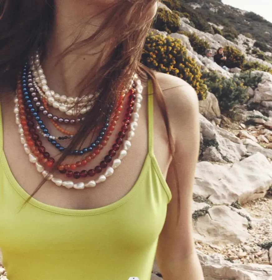 Baroque Fashion Luxury Ten Layer Imitation Pearl Irregular Pearl Choker Necklace for Women