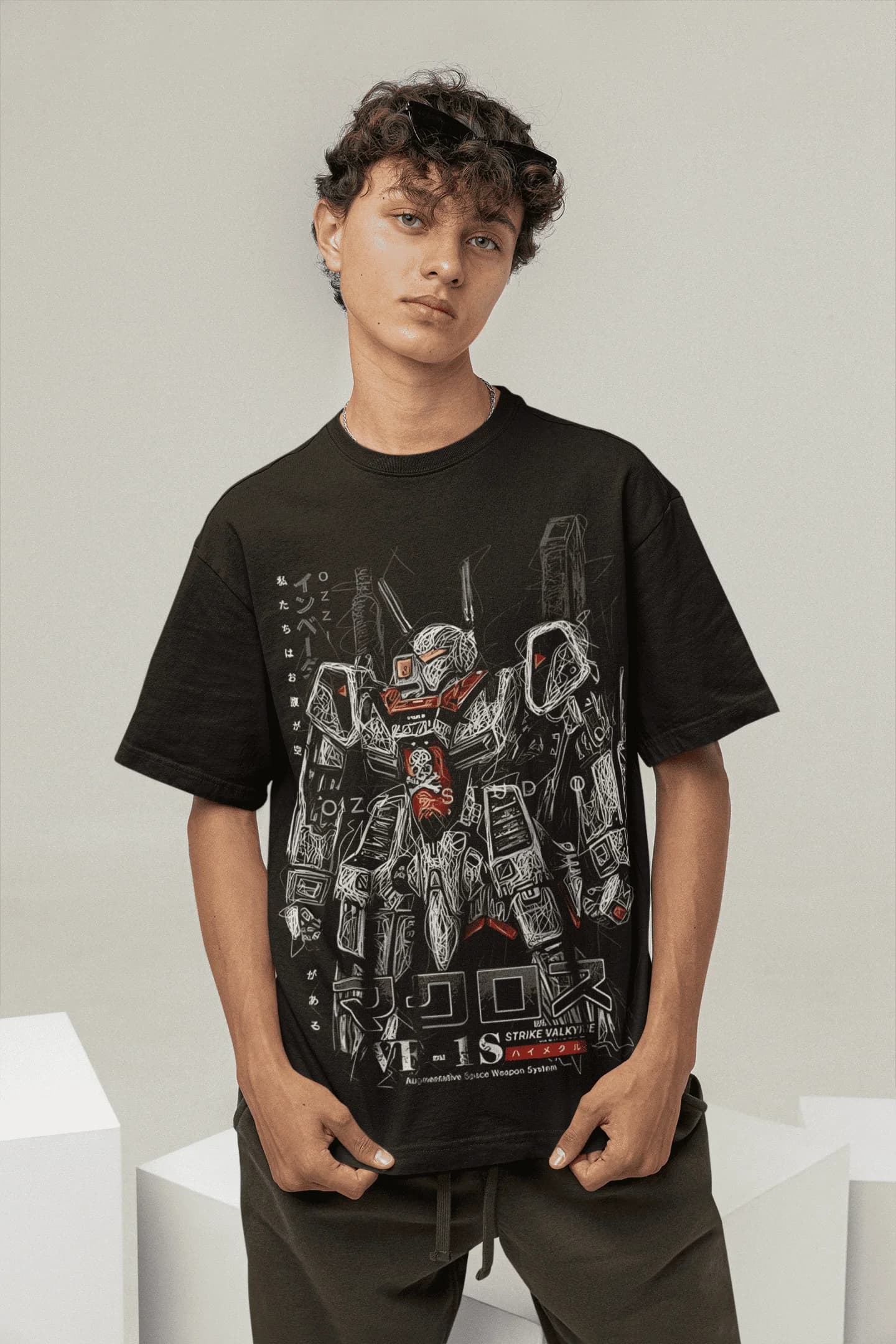 Macross Super Robot Japanese Anime Men's Short Sleeve Tshirt Graphic Tees