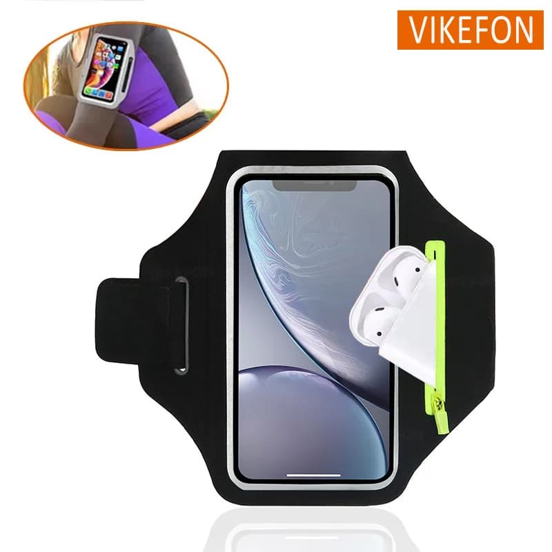 Fitness Arm Bag Zipper Head Mobile Phone Earphone Storage Bag for iPhone 16 15 14 13 Samsung Xiaomi AirPods Running Accessories