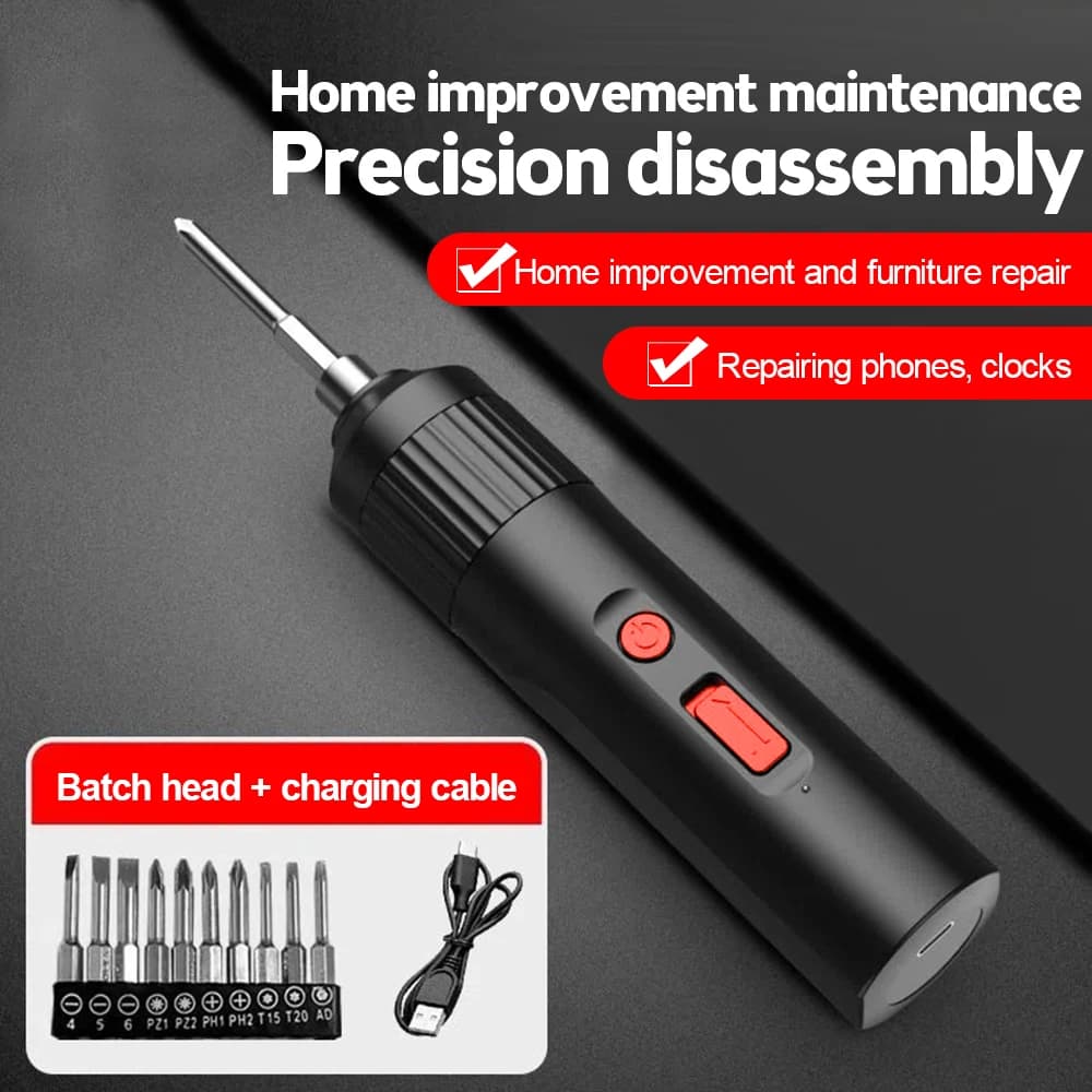 Portable Mini Electric Screwdriver Smart Cordless Automatic Screwdriver Multi-function Bits Portable Power Tools Set with Bits