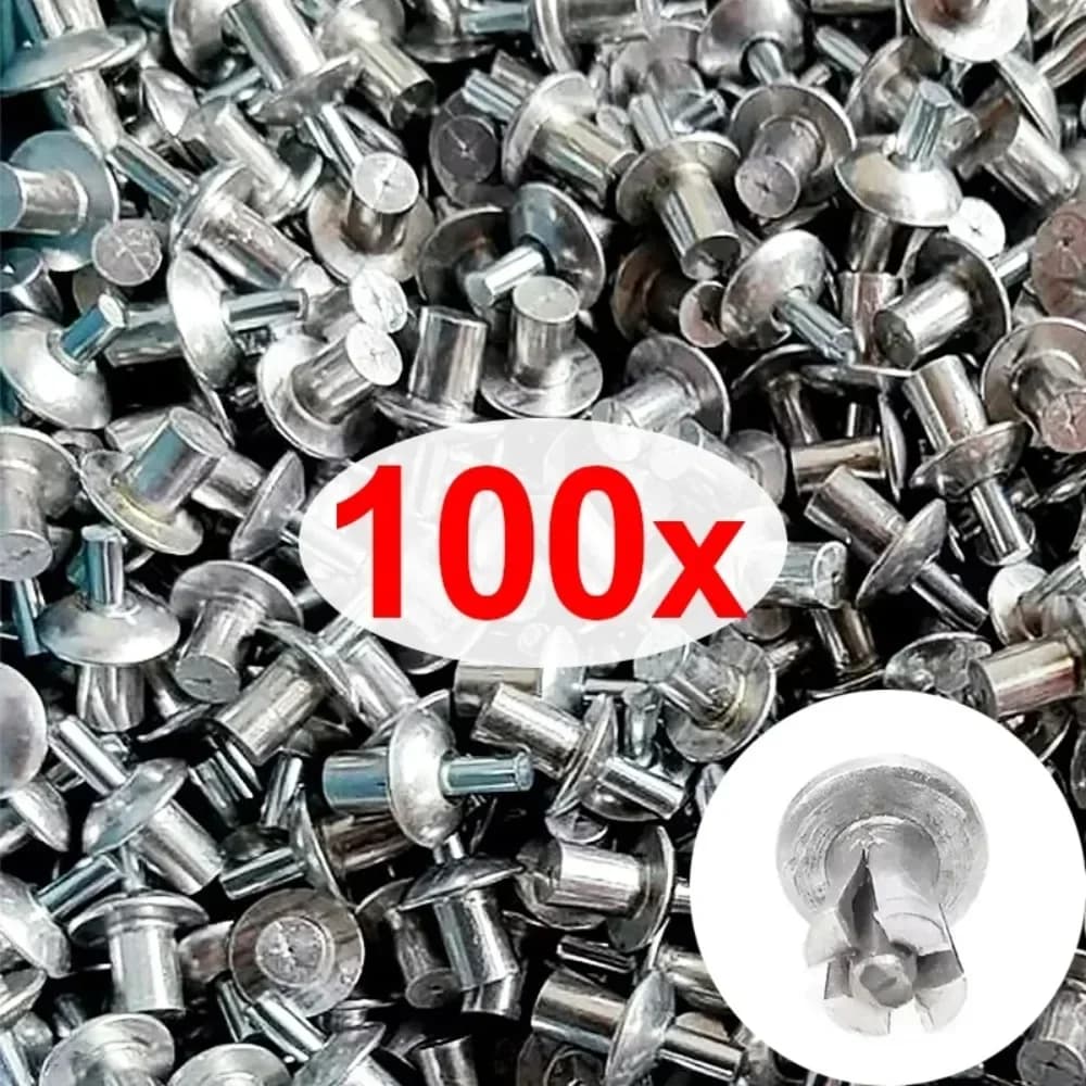 100/10Pcs Hammer Drive Expansion Rivets Aluminum Alloy Round Head Expansion Nail Piercing Knock Small Tapping Screws Fasteners