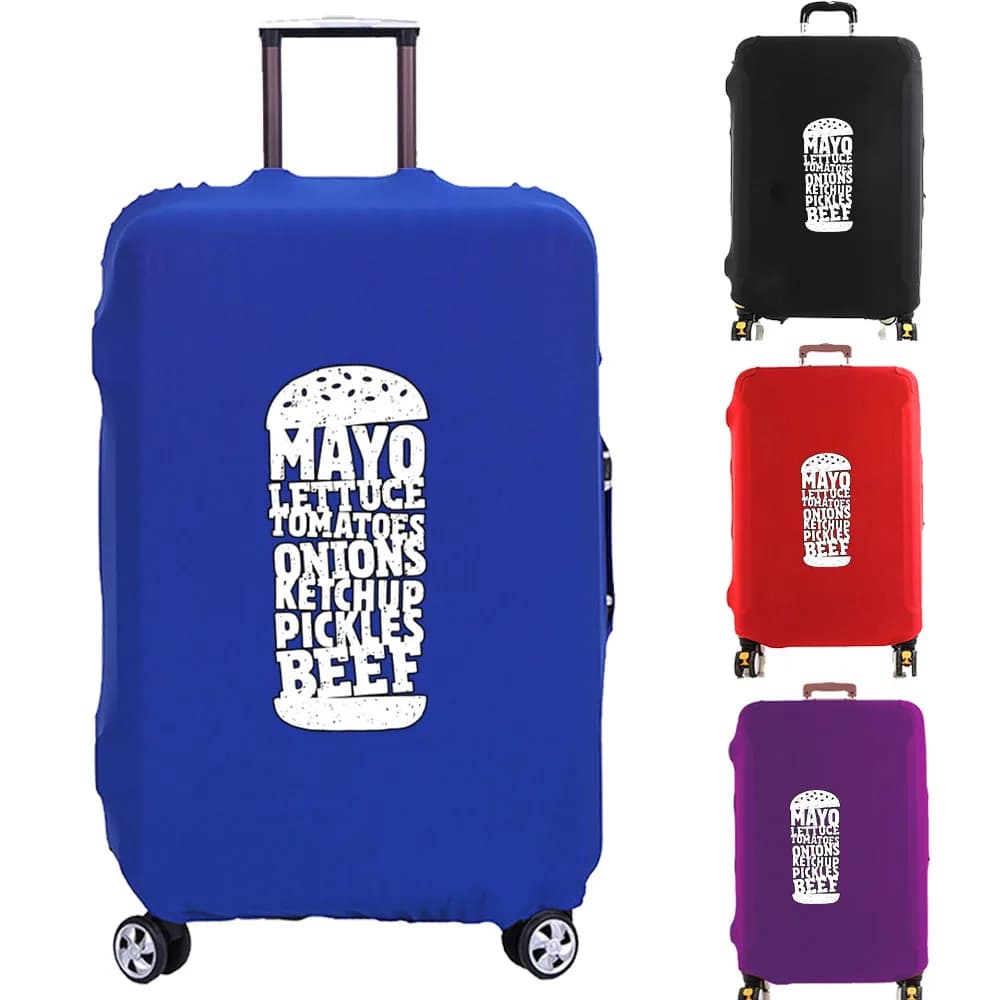Luggage Cover Hamburger Pattern Suitcase Cover Protector Thicker Elastic Dust Covering18-32 Inch Trolley Case Travel Accessories