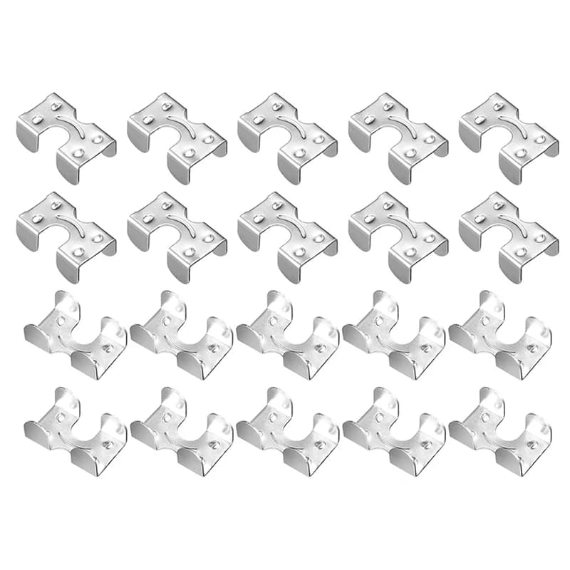 GTBL 1/4Inch Steel Cable Clamps Metal Buckle Rope Buckle Horse Clips Webbing Buckle Rope Holder Double Rope Clamps(20Pcs)